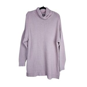 Lands' End Pink Turtle Neck Oversize Pullover Knit Sweater Size 1x 16/18W